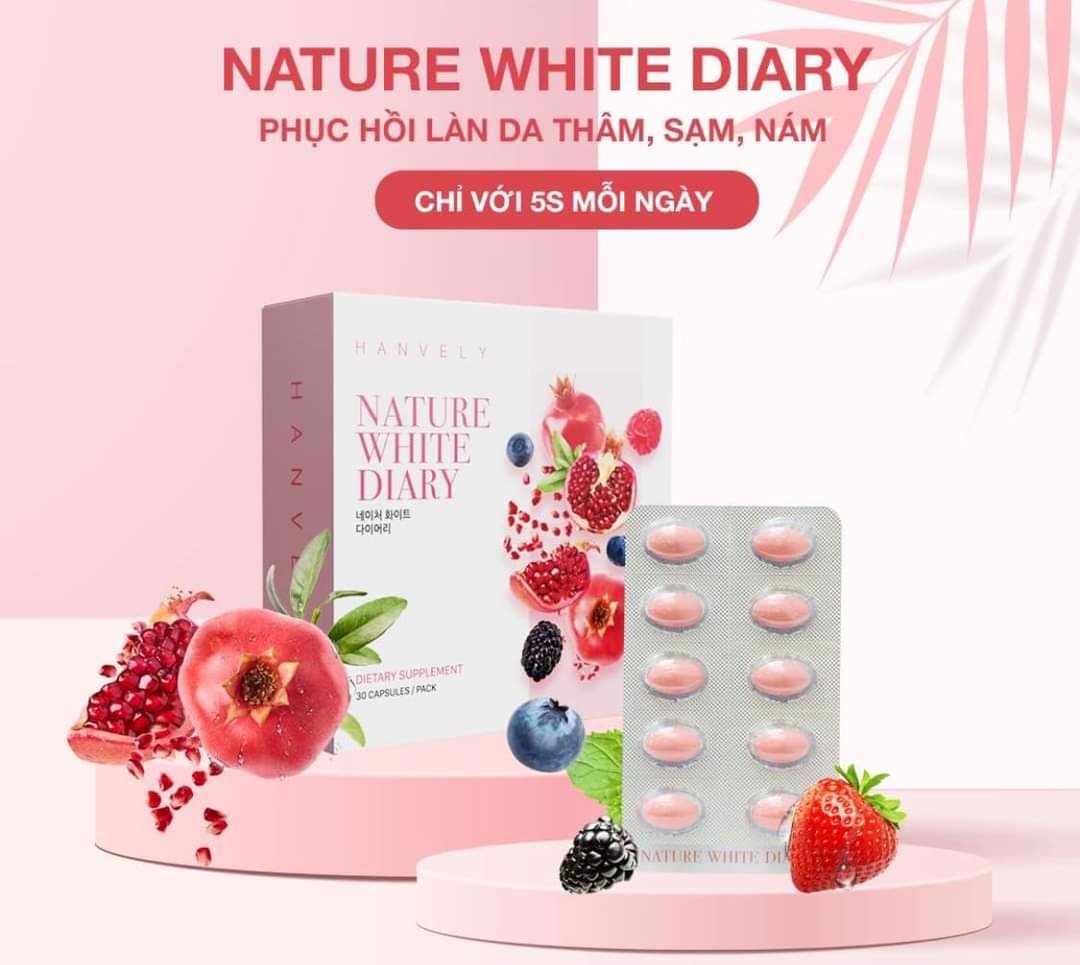 Viên uống trắng da Nature White Diary ảnh 2