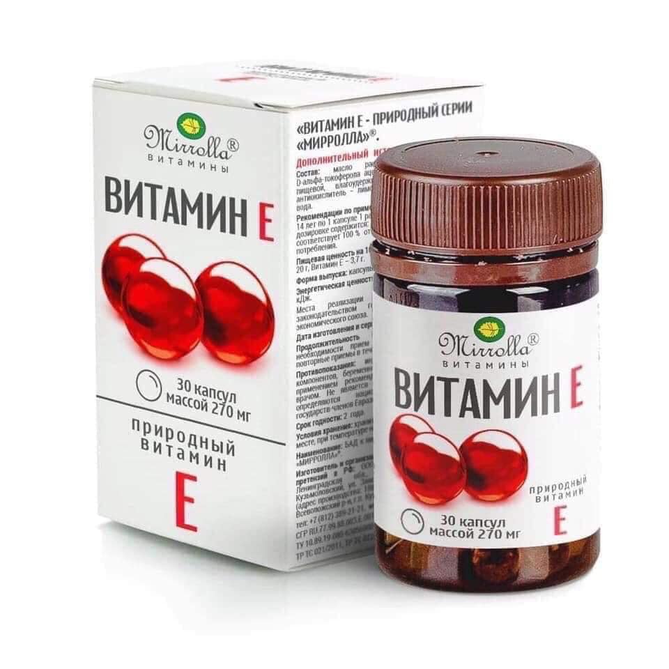 Vitamin E Đỏ Của Nga Mirrolla 270mg ảnh 1