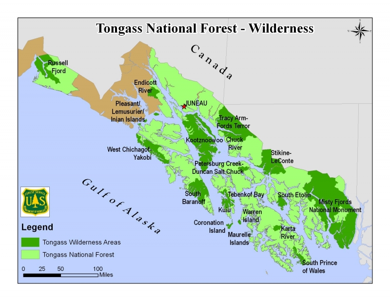 Vị trí rừng Tongass (phần màu xanh) ảnh 2